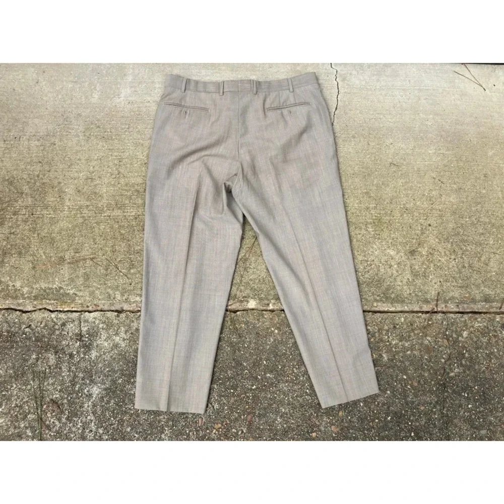 Zanella Men's Bennett 100% Lana Wool Italy Dress Pants 38 Brown Pleated Cuffed